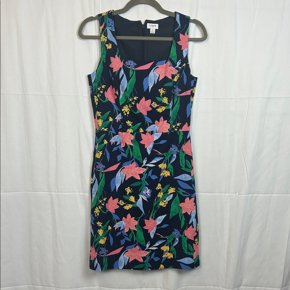 J. Crew Navy Floral Mini Dress